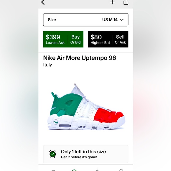 **SOLD** Nike Air More Uptempo 🇮🇹 (White/Red/Green), Men’s Size 14 - $290 - Picture 13 of 13